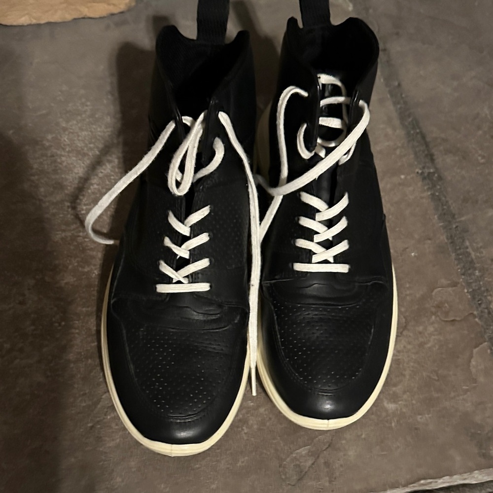 Ecco Black Chukka Boots with White Accents